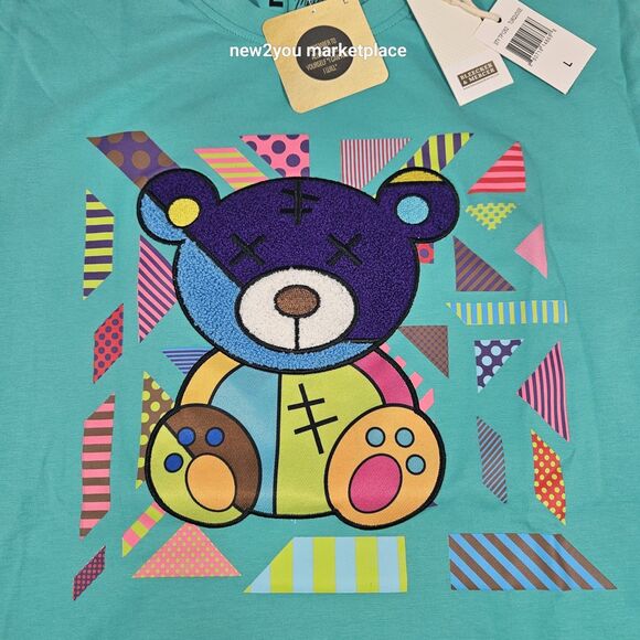 New bleecker & Mercer Mens Short Sleeve BLUE GREEN T Shirt SIZE LARGE - Picture 3 of 9